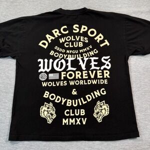 Darc Sport Shirt Men Large Black Wolves Forever Bodybuilding Club Graphic Tee